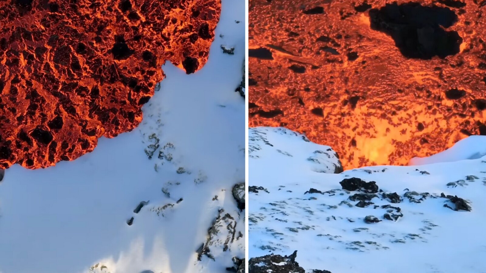 Mesmerising video shows lava flowing over snow in Iceland, internet baffled by viral clip | Trending