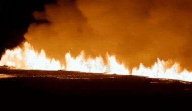 Watch: Iceland volcano spews red lava as it erupts for tenth time in 3 years