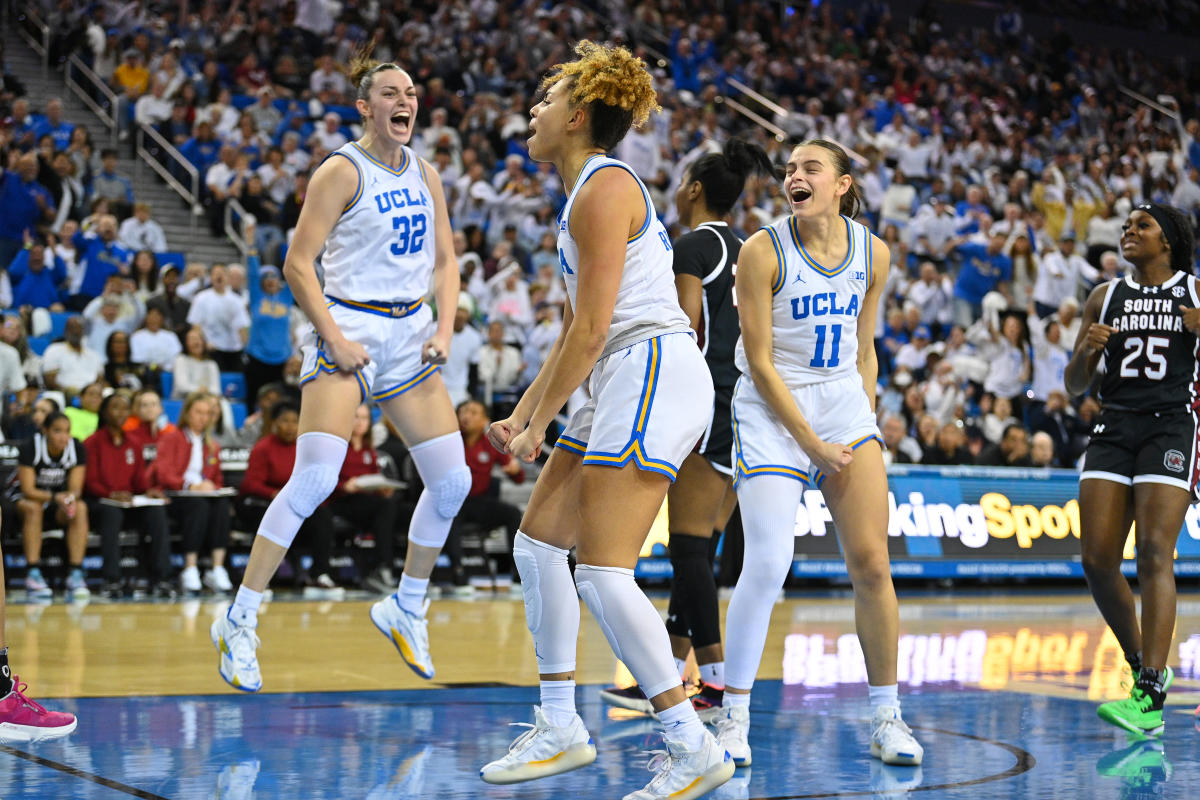 No. 5 UCLA stuns top-ranked South Carolina in 15-point blowout to snap Gamecocks' 43-game win streak