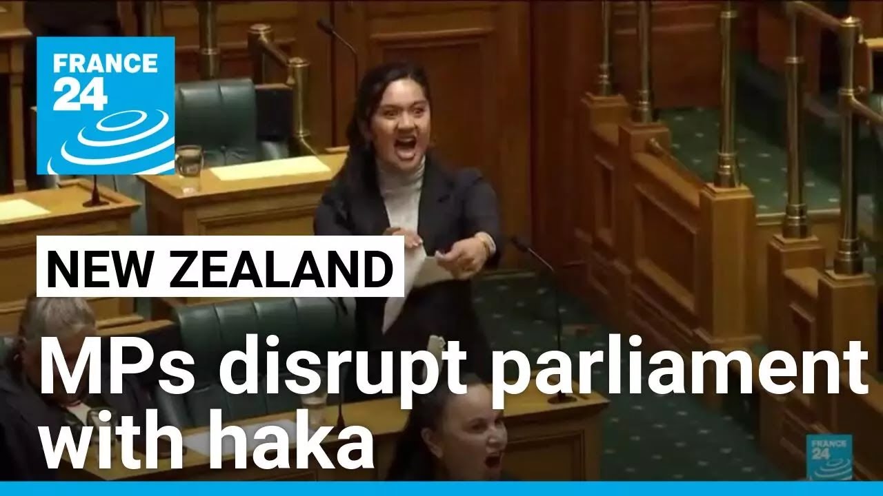 New Zealand MPs disrupt parliament with haka to protest Indigenous treaty bill • FRANCE 24 English