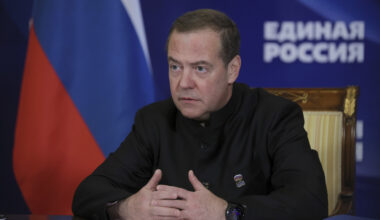 Dmitry Medvedev Holding a Meeting United Russia