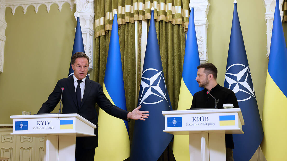En su primera intervención pública, Rutte ha dado a conocer sus tres prioridades, una de las cuales es mantener el apoyo de la OTAN a Ucrania para poder rechazar la invasión ilegal de las fuerzas de Rusia - PHOTO/NATO