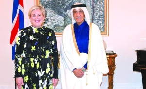 President of Iceland receives credentials of Qatari diplomat