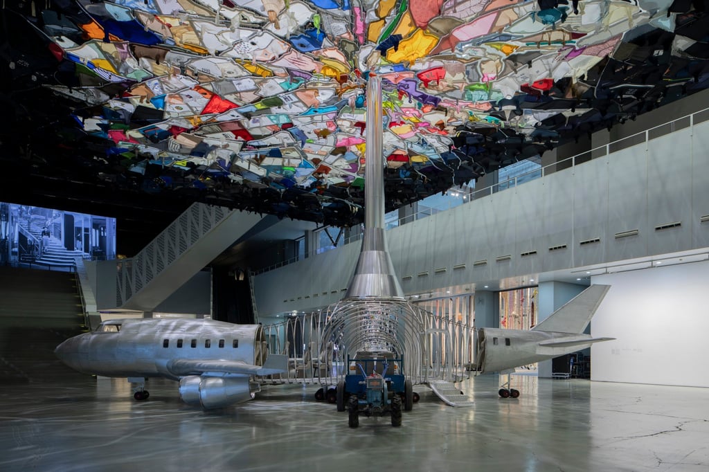 “Piercing the Sky” (2024) by Yin Xiuzhen, part of the artist’s solo exhibition at the Power Station of Art, Shanghai. Photo: courtesy of Beijing Commune