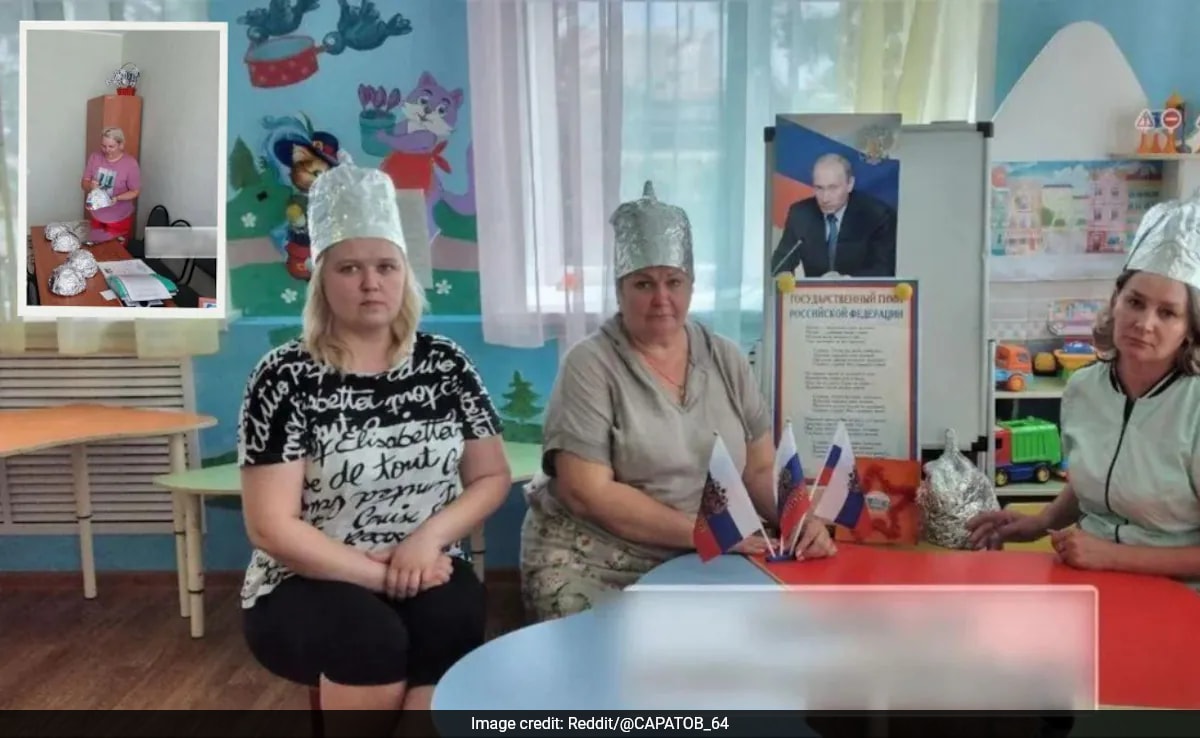 Russian Teachers Pranked Into Wearing Tinfoil Hats To Fight 'Evil NATO' Plot Russian Teachers Pranked Into Wearing Tinfoil Hats To Fight 'Evil NATO' Plot