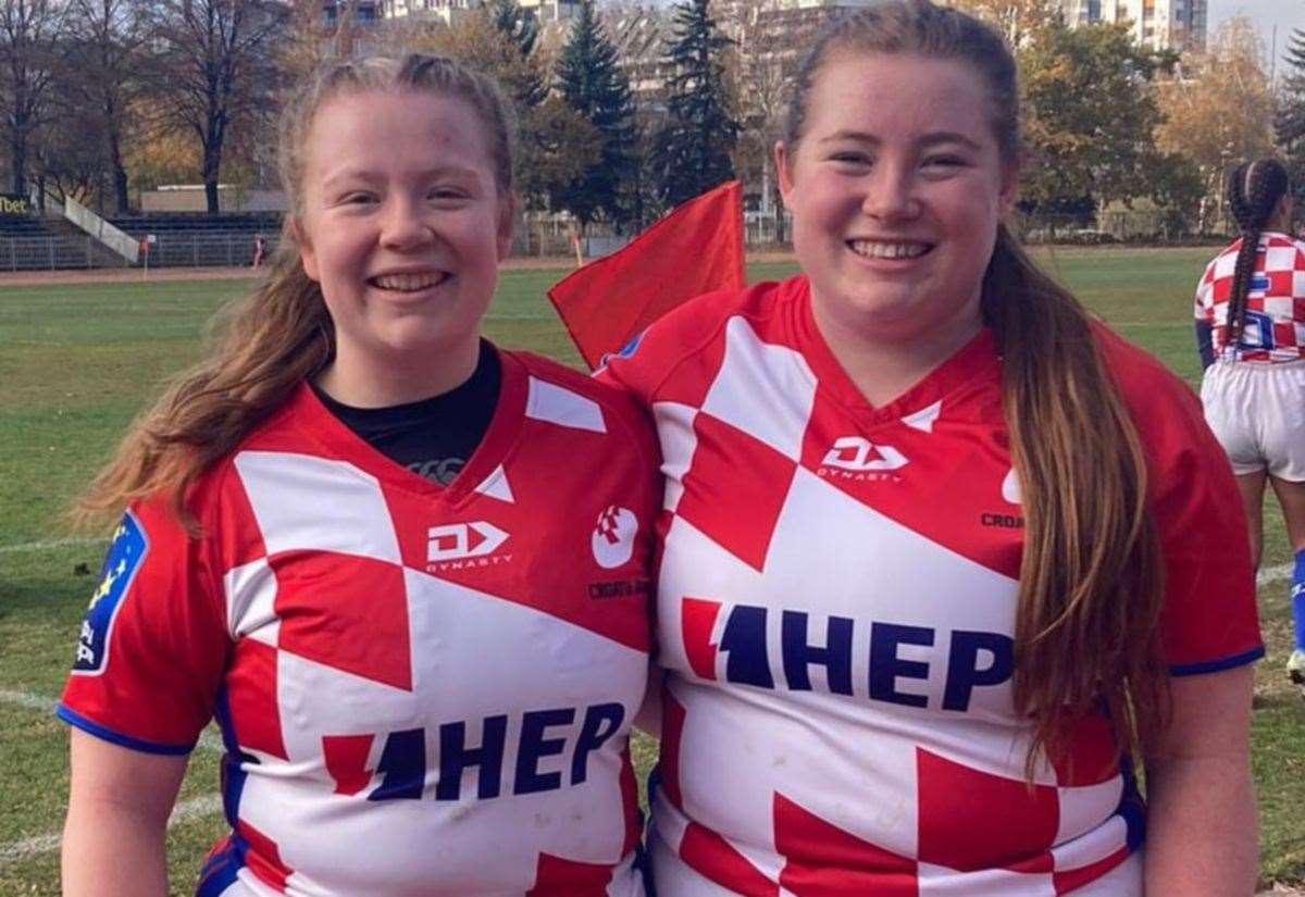 Former Bishop’s Stortford players Christina and Eva Radukic make debuts for Croatia women’s rugby union team in win over Bulgaria
