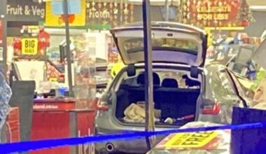 Car crashes through front of Iceland store