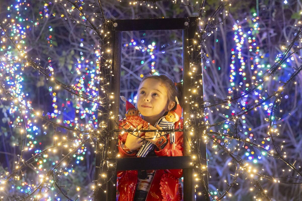 Seven-year-old Molly-Mai Hearne visiting New Street Gardens. Waterford in Ireland and Brno in Czechia have been officially recognised as being extra Christmassy destinations and now they have 'twinned' with a portal. Picture: Patrick Browne