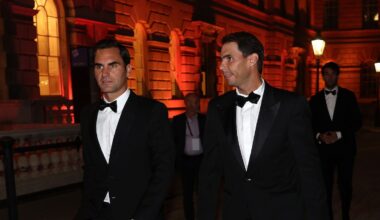 Roger Federer and Rafael Nadal pose in Italy's Dolomites mountain for new luxury project