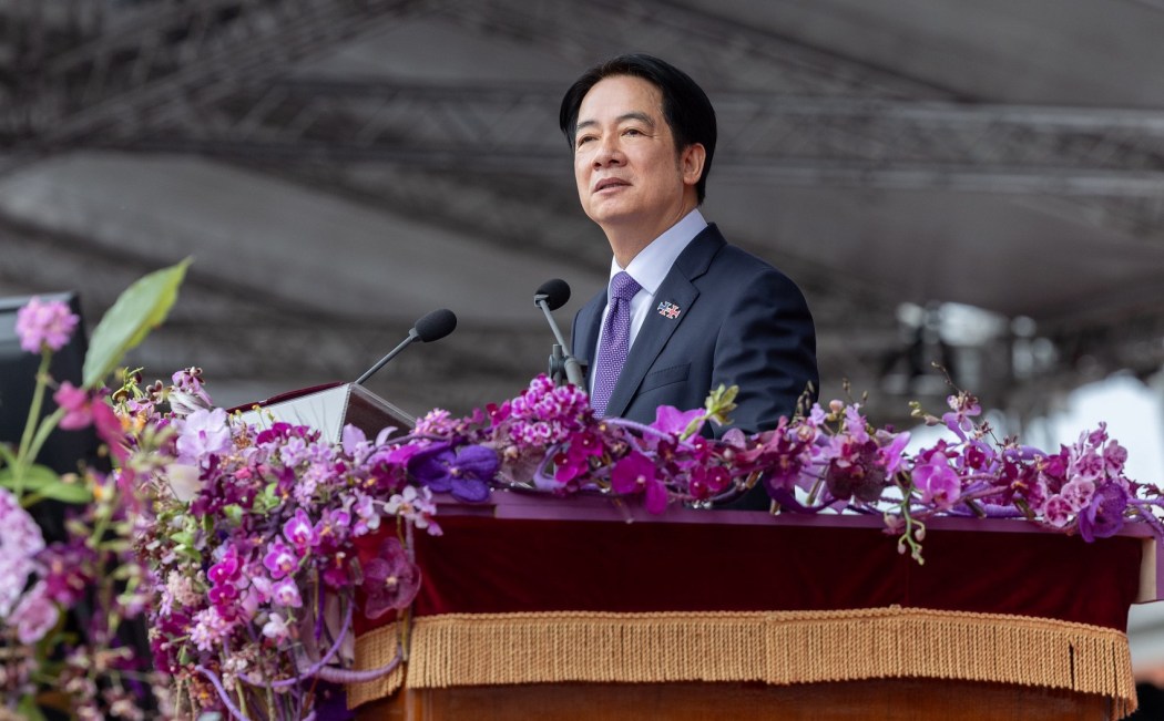 Taiwan's President Lai Ching-te speaks at an event to celebrate the island's National Day, on October 10, 2024. Photo: Wang Yu Ching/Taiwan's Office of the President.