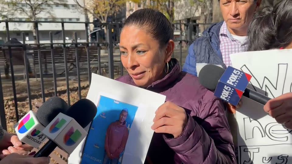 Mariana Lada speaks about her brother, Angel Lata Landi, who was killed on Monday. - Sabrina Souza/CNN