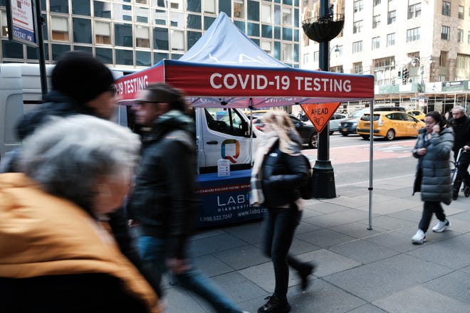 NEW YORK, NEW YORK - MARCH 09: A Covid-19 testing tent sits along a Manhattan street on March 09, 2023 in New York City. Three years since the outbreak of the global pandemic, which resulted in the deaths of millions of people, many parts are the world are nearly back to normal with few mask restrictions and falling hospitalization rates. The global health community and politicians continue to debate the origins of the disease in Wuhan China. (Photo by Spencer Platt/Getty Images)