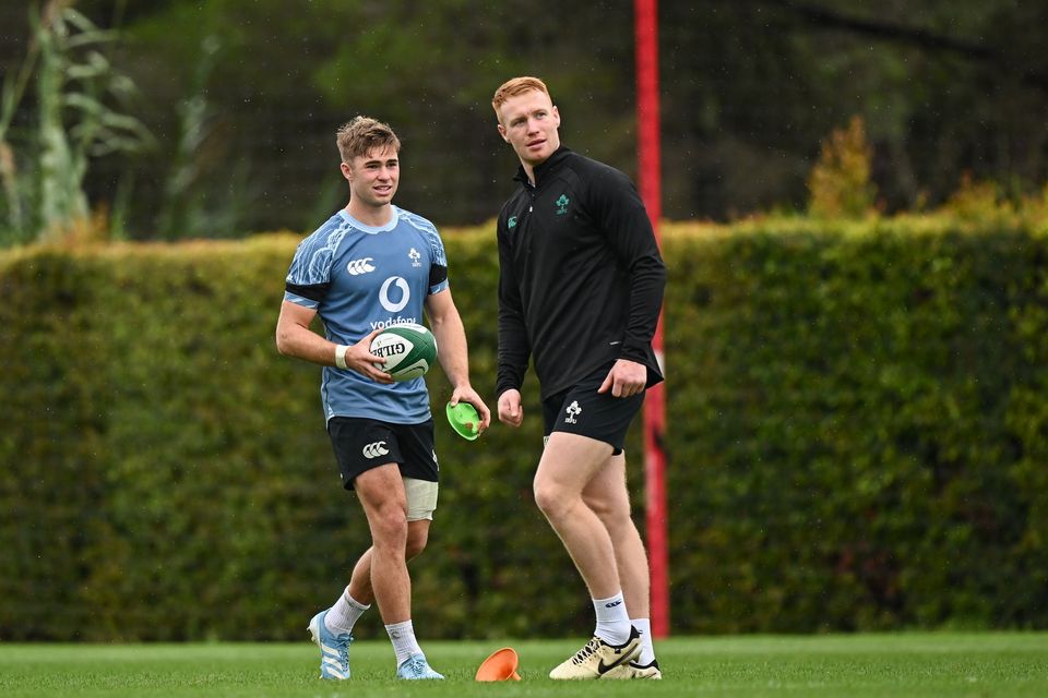 Jack Crowley and Ciaran Frawley will be competing for the Ireland out-half position this November.