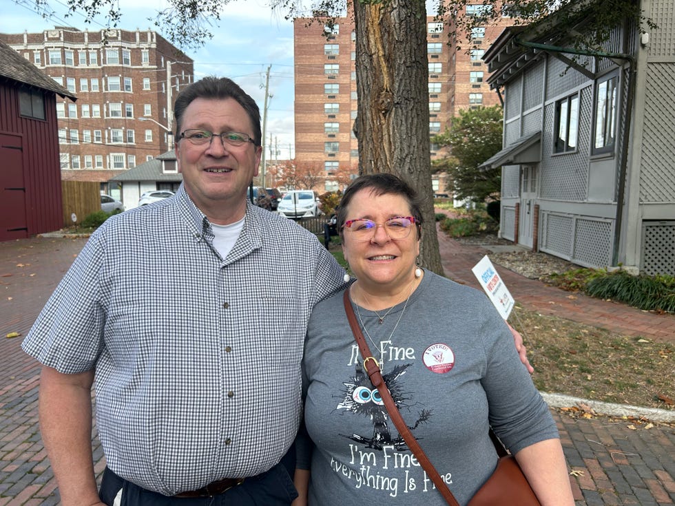 Bruce and Alison Bowman voted at the Benjamin Harrison Presidential Site on Tuesday afternoon.
