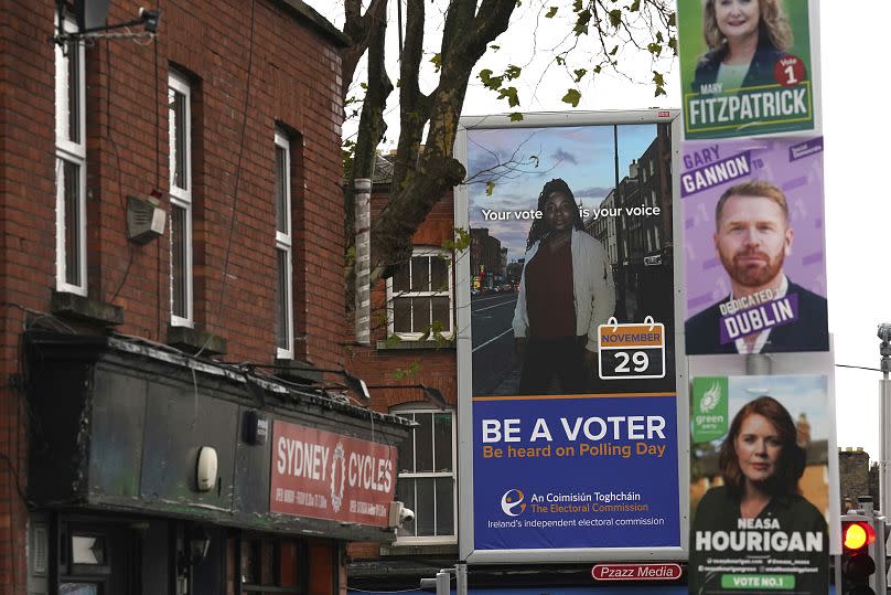 A poster by the Electoral Commission is displayed in Dublin, 29 November, 2024