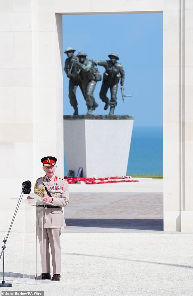 Speaking to commemorate the D-Day veterans in Normandy in June, he expressed his 'profound sense of gratitude' for the men and woman 'who did not flinch when the moment came to face that test'