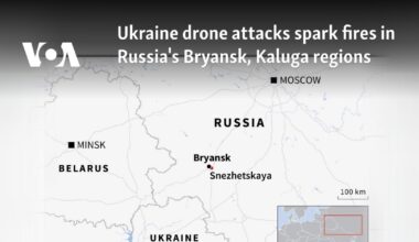 Ukraine drone attacks spark fires in Russia's Bryansk, Kaluga regions