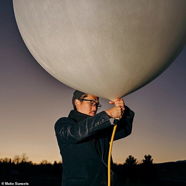Above, Making Sunsets co-founder Andrew Song with a test balloon