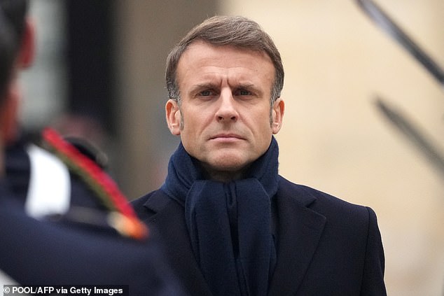 French President Emmanuel Macron (pictured) said on Wednesday that he had held talks with German Chancellor Olaf Scholz on the phone, over working to defend Europe's interests following a suspected Trump victory
