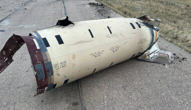 Remains of US-produced ATACMS missiles, fired by Ukrainian armed forces on November 25, according Russia's defence ministry, are seen at the Kursk-Vostochny airport (Khalino) in the Kursk region, Russia, on November 26