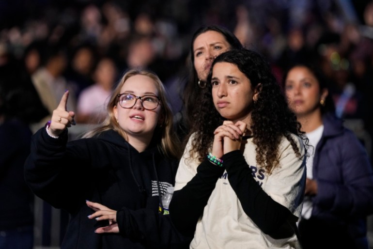 Harris supporters