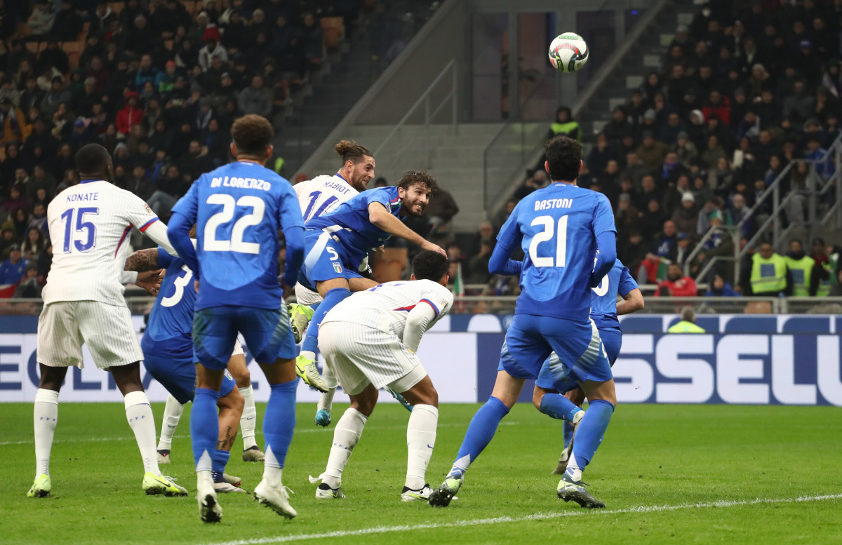 MILAN, ITALY - NOVEMBER 17: Adrien Rabiot of France scores his team
