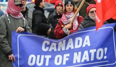 Anti-NATO protesters in Montreal demand Canada withdraws from alliance