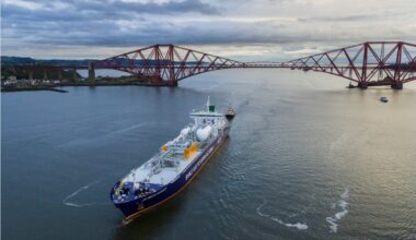 The LNG carrier Ineos Insight arrives in the U.K. with the first cargo of American shale gas in Sept. 2016. Photo: Ineos