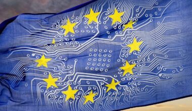 Concept illustration depicting Europe and digitization