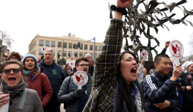 Boston University graduate worker students strike for fair pay, better healthcare coverage, and stronger benefits, 2024.