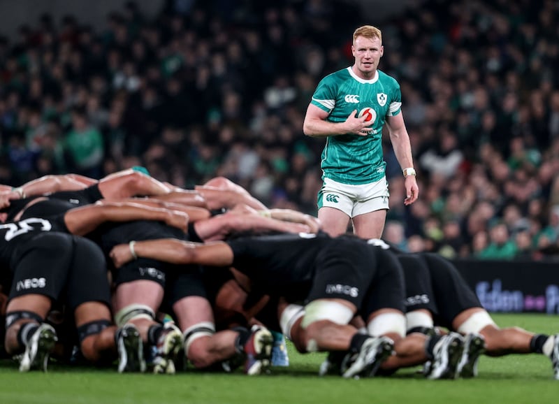 Ciarán Frawley could make his first Test start for Ireland against Argentina. Photograph: Dan Sheridan/Inpho