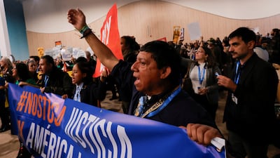 Climate advocates urging world leaders to commit to a strong finance deal at Cop29 in Baku, Azerbaijan, on Saturday. Reuters