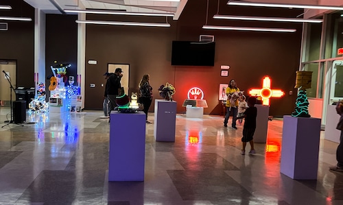 Attendees enjoy the The “Rayenari: Light-Based Art Festival” on Saturday, Nov. 2, 2024, at the Sunland Park Sports Complex in New Mexico. The show united technology, culture and light.