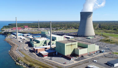 A file image shows Constellation Energy’s Nine Mile Point nuclear generating station near Oswego, N.Y. As they try to build emissions-free generation capacity within state borders, New York officials are exploring the concept of adding new nuclear power facilities.