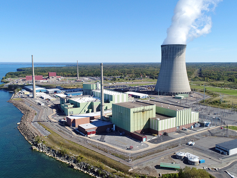 A file image shows Constellation Energy’s Nine Mile Point nuclear generating station near Oswego, N.Y. As they try to build emissions-free generation capacity within state borders, New York officials are exploring the concept of adding new nuclear power facilities.