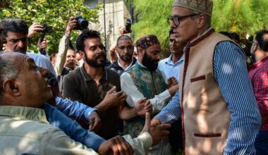 <p>The Jammu and Kashmir National Conference party leader, Omar Abdullah, greets supporters in city of Srinagar after winning the union territory’s 2024 local assembly elections (Image: SOPA Images / Alamy)</p>