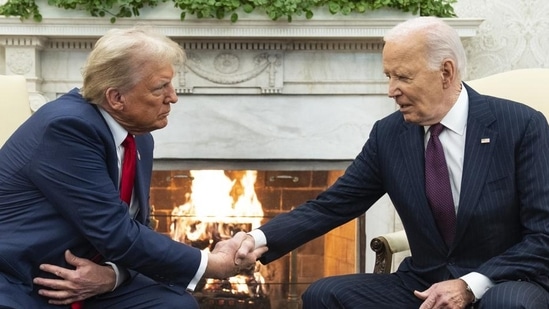 President Joe Biden meets with President-elect Donald Trump in the Oval Office of the White House, on Wednesday. (AP)