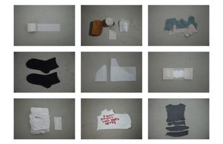 Some of the items women use as pads in Belarusian prisons: clothing, rags, fabric taken from sewing workshops, paper, cotton pads, bread, plastic.