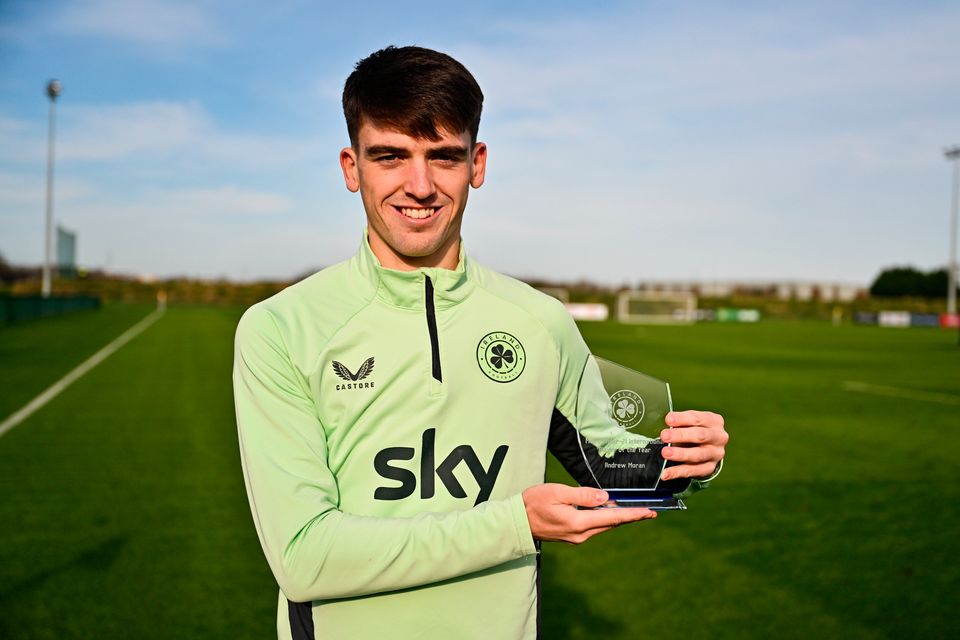 Andy Moran with his Under-21 Player of the Year award