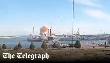 Ukrainian drones strike Russian base in Caspian Sea for first time