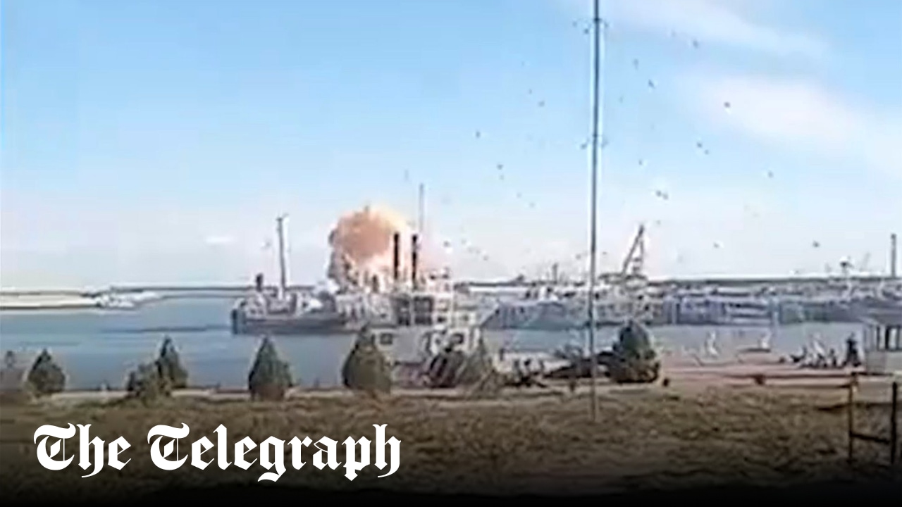 Ukrainian drones strike Russian base in Caspian Sea for first time