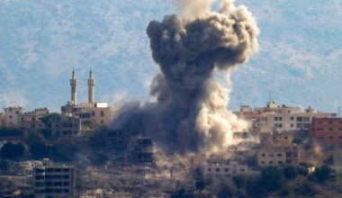 Israel-Hezbollah war: Smoke rises from the site of an Israeli airstrike (Photo by AFP)