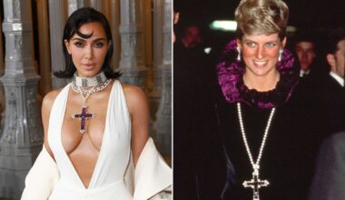 Kim Kardashian Wears Princess Diana’s Cross Pendant with Super Risqué Gown at LACMA Art + Film Gala