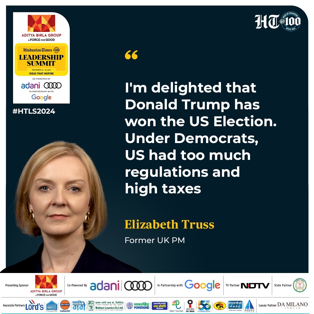 Former UK prime minister Elizabeth Truss hailed Donald Trump's victory in the US elections.