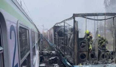 Two trains caught fire in western Poland, prompting the evacuation of around 1,000 people