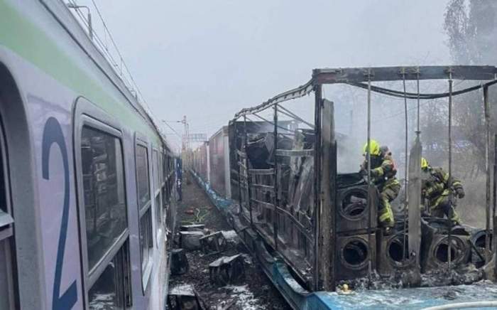Two trains caught fire in western Poland, prompting the evacuation of around 1,000 people