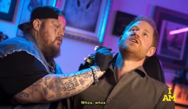 Prince Harry is filmed 'getting a tattoo' in skit with Jelly Roll as they promote the Invictus Games