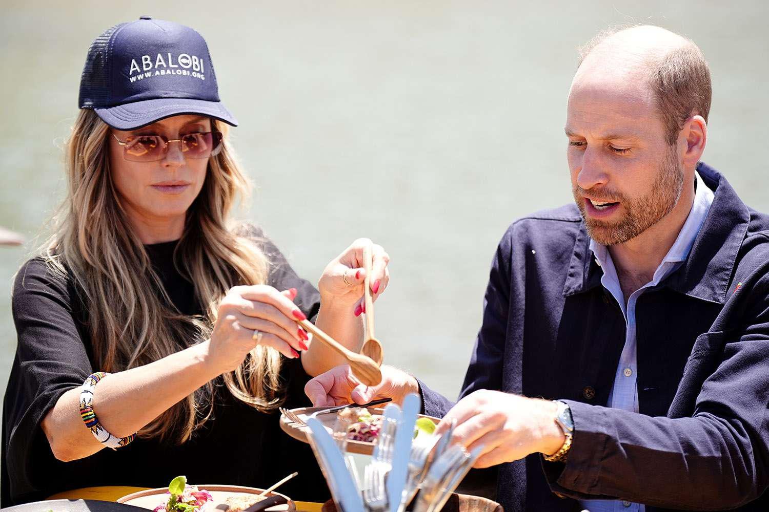 Prince William and Heidi Klum having a BBQ by the sea in South Africa
