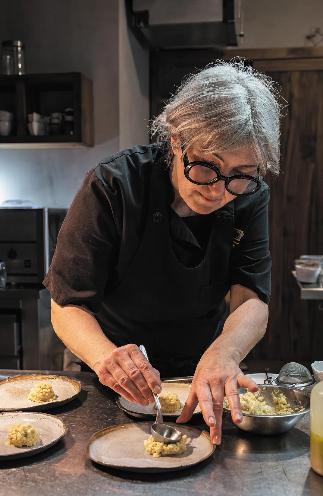 Chef Martina Breznik assembles a dish