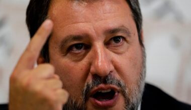 Italian Infrastructure Minister Matteo Salvini speaks during a press conference at the Foreign Press Association headquarters in Rome, Thursday, Sept. 26, 2024. (AP)